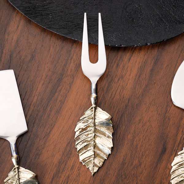 Luxury Leaf Design Cheese Knife Set Of 3