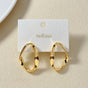 Gold Ribbon Oval Hoop Earrings