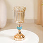 Scalloped Glass Hurricane Candle Stand And Vase