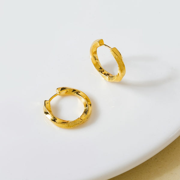 Gold Swirl Hoops