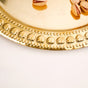 Golden Brass Tray With Embossed Design