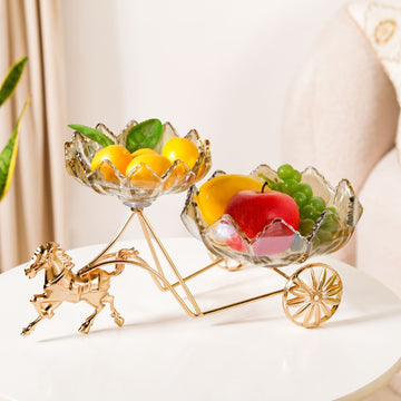 Golden Chariot Glass Decorative Bowls