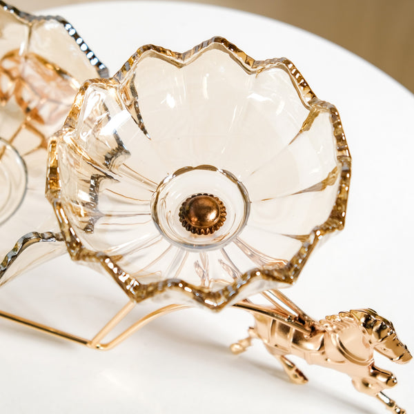 Gold Chariot Glass Decorative Bowls