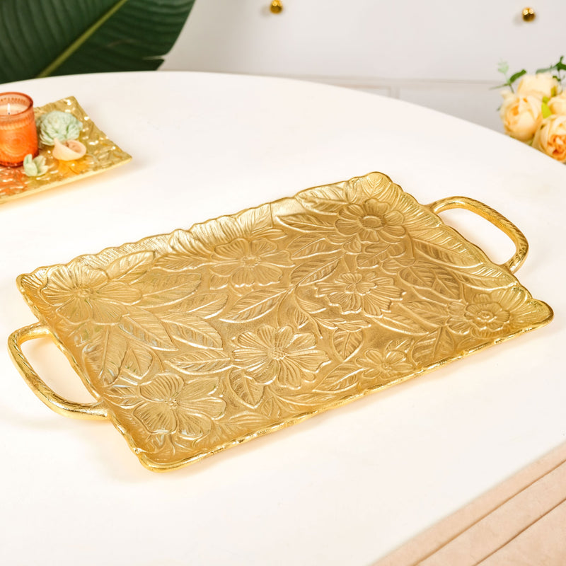 Golden Crest Royalcore Embossed Metal Tray Large