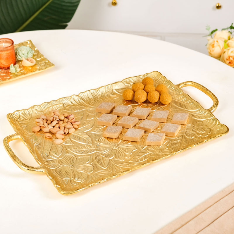 Golden Crest Royalcore Embossed Metal Tray Large