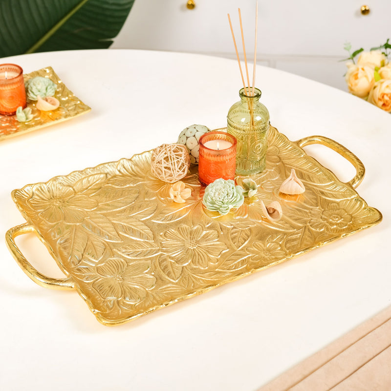 Golden Crest Royalcore Embossed Metal Tray Large