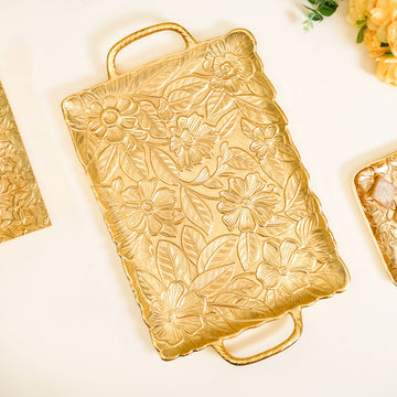 Golden Crest Royalcore Embossed Metal Tray Large