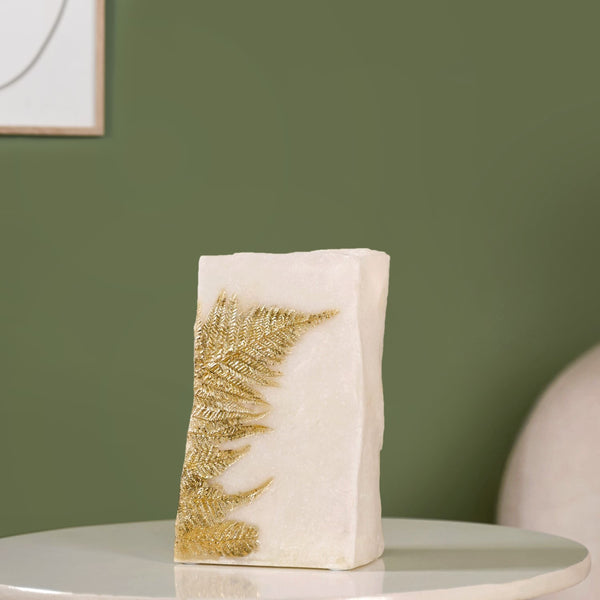 Fern Leaf Stone Finish Decor Vase