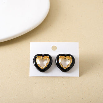 Golden Hearts Stud Earrings