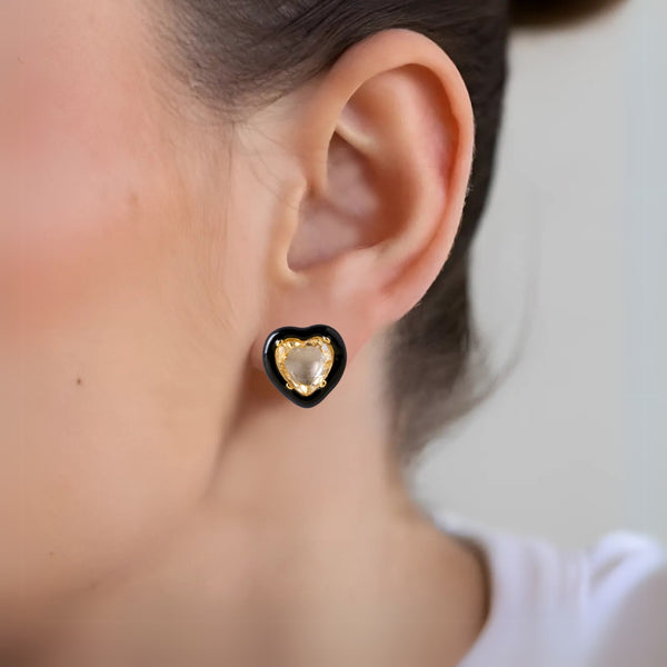 Golden Hearts Stud Earrings