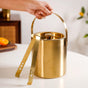 Ice Bucket And Tongs Set With Golden Finish 2000ml