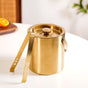 Ice Bucket And Tongs Set With Golden Finish 2000ml