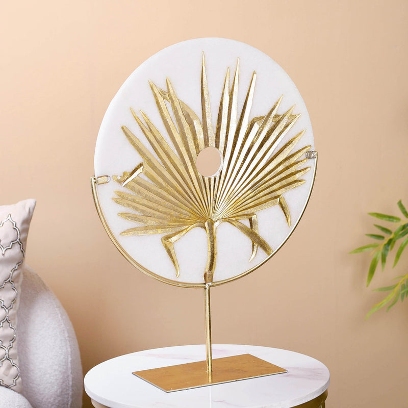 Palm Leaf Resin Disc Luxe Table Decor