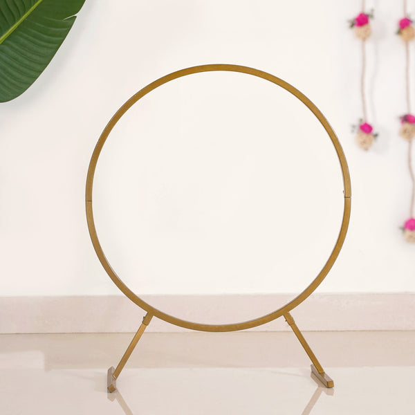 Golden Round Metal Backdrop Stand 34 Inch