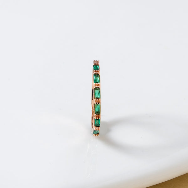 Green And Gold Dainty Finger Ring