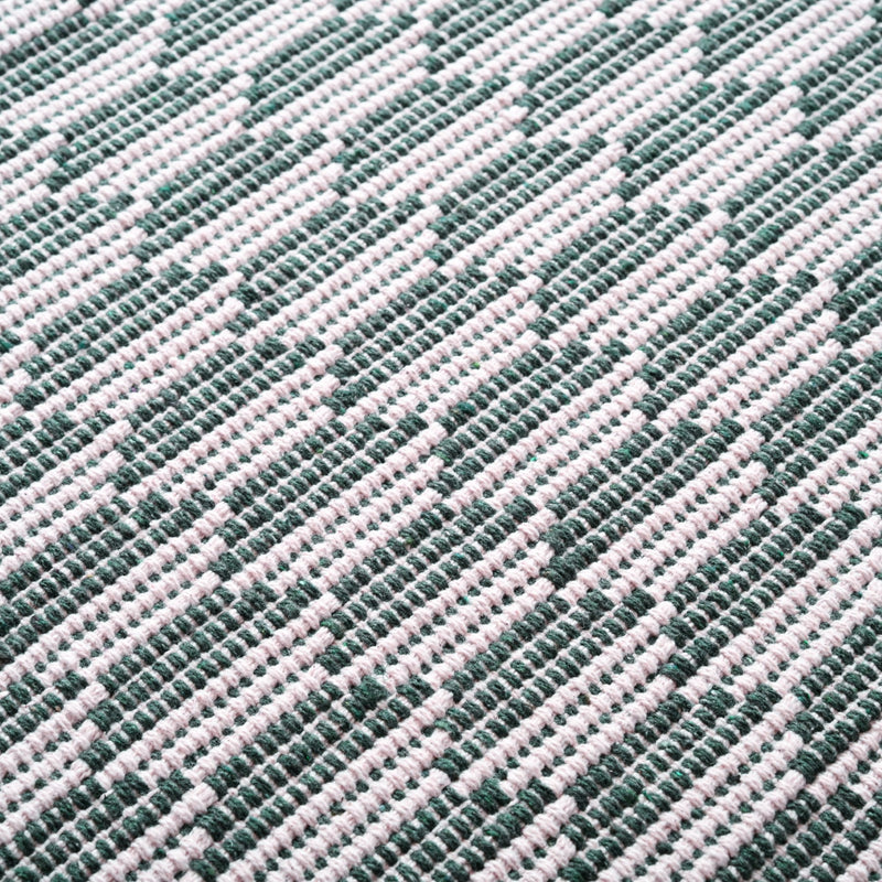 Green Boho White Floor Runner Cotton Mat 130x50cm