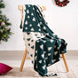 Green Reversible Christmas Tree Throw Blanket