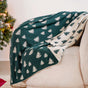 Green Reversible Christmas Tree Throw Blanket