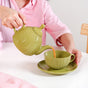 Stackable Ambrosia Teapot And Cup With Saucer Olive Green