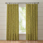 Set Of 2 Moss Green Embroidered Full Length Curtain 84x54 Inch