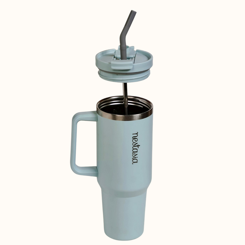 GripSip 40 Insulated Tumbler With Side Handle Arctic Blue 1200ml