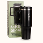 GripSip 40 Insulated Tumbler Bottle With Side Handle Black Noir 1200ml