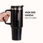 GripSip 40 Insulated Tumbler Bottle With Side Handle Black Noir 1200ml