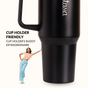 GripSip 40 Insulated Tumbler Bottle With Side Handle Black Noir 1200ml