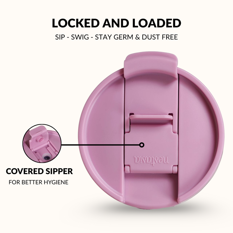 GripSip 40 Insulated Tumbler Bottle With Side Handle Blush Rose Pink 1200ml