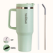 GripSip 40 Insulated Tumbler With Side Handle Milk Matcha Green 1200ml