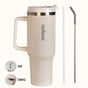 GripSip 40 Insulated Tumbler With Side Handle Pearl White 1200ml