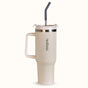 GripSip 40 Insulated Tumbler With Side Handle Pearl White 1200ml