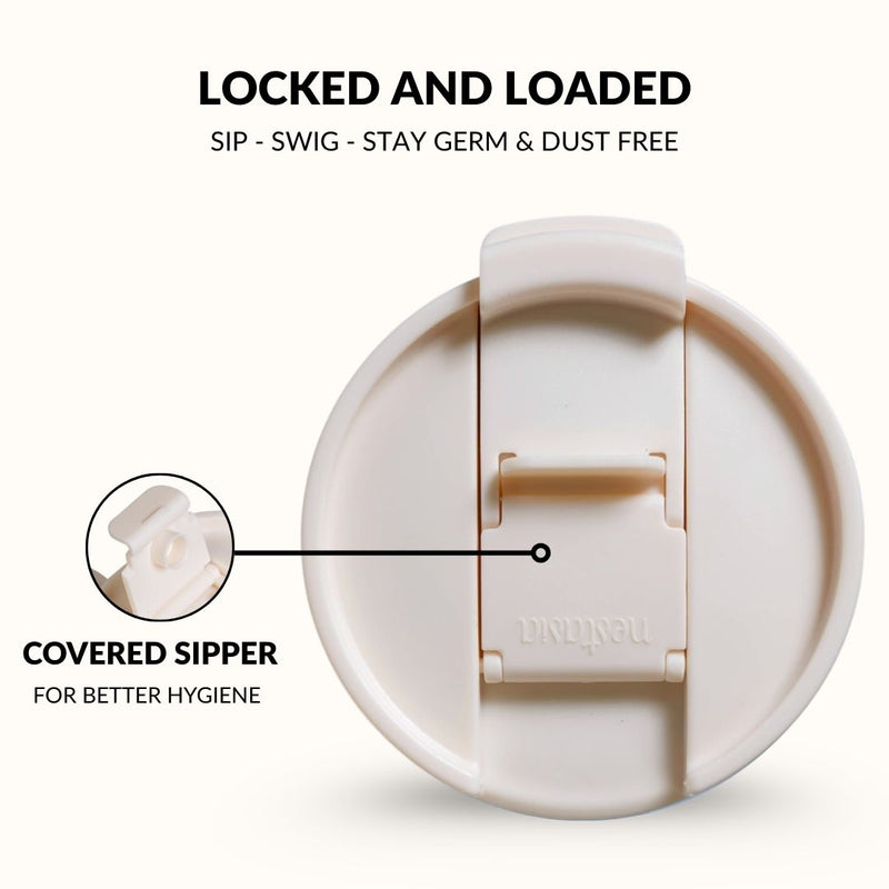 GripSip 40 Insulated Tumbler With Side Handle Pearl White 1200ml