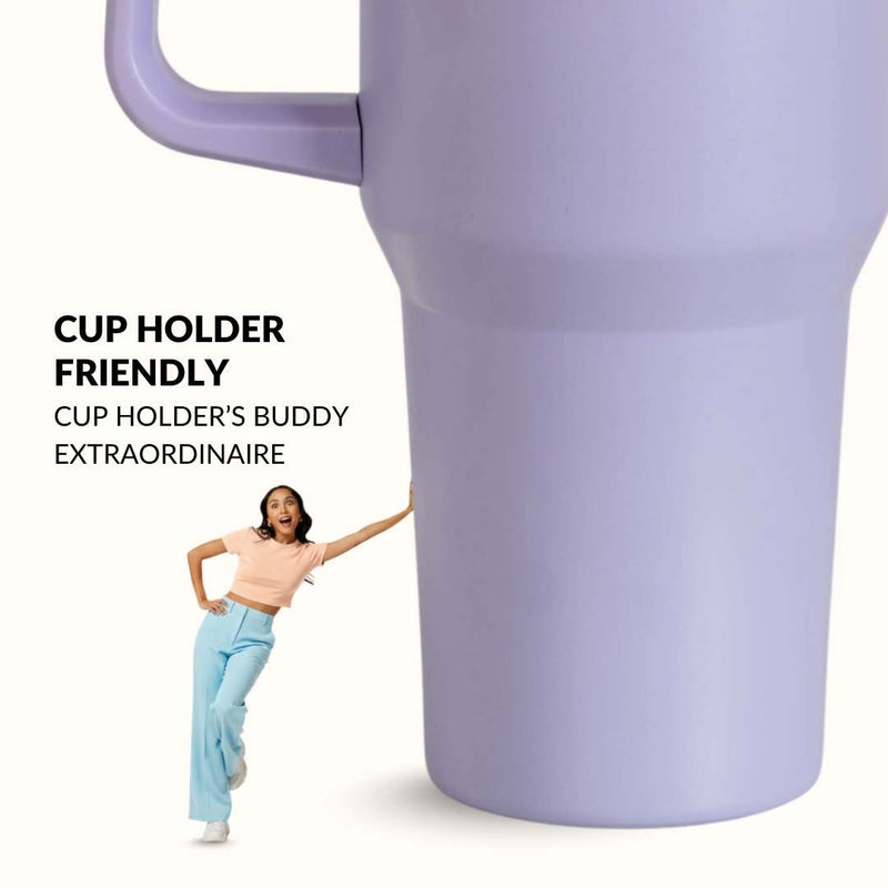 GripSip 40 Insulated Tumbler With Side Handle Periwinkle 1200ml