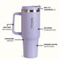 GripSip 40 Insulated Tumbler With Side Handle Periwinkle 1200ml