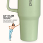 GripSip 40 Insulated Tumbler Bottle With Side Handle Pistachio Cream Green 1200ml