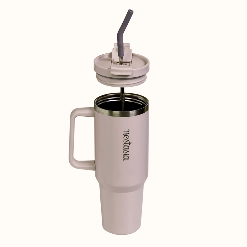 GripSip 40 Insulated Tumbler With Side Handle Rosy Taupe 1200ml