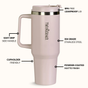 GripSip 40 Insulated Tumbler With Side Handle Rosy Taupe 1200ml