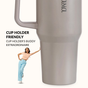 GripSip 40 Insulated Tumbler Bottle With Side Handle Urban Greige 1200ml
