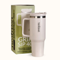GripSip 40 Insulated Tumbler With Side Handle Vanilla Oatmilk 1200ml
