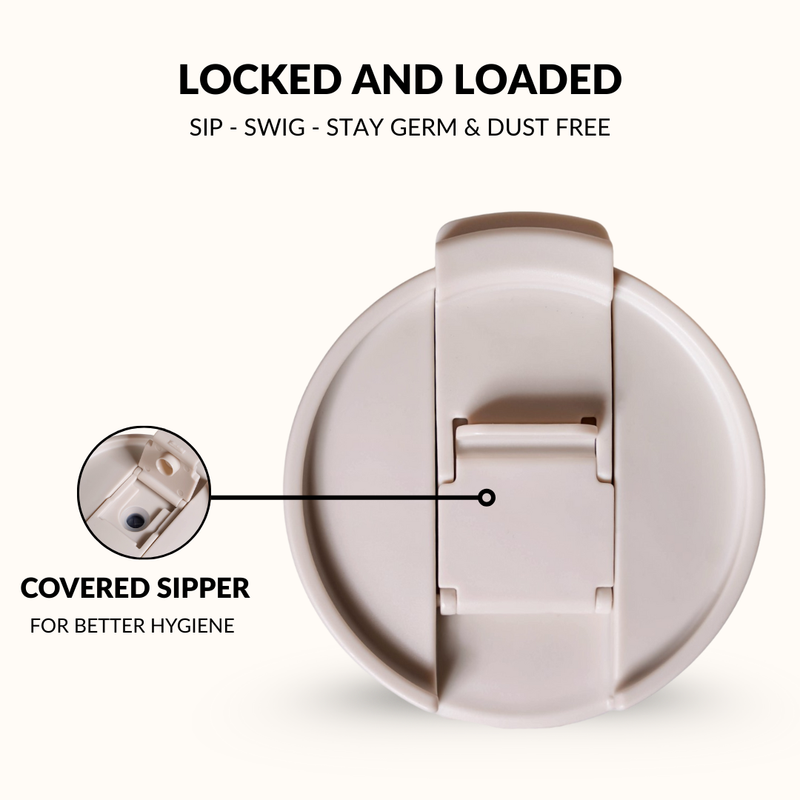 GripSip 40 Insulated Tumbler With Side Handle Vanilla Oatmilk 1200ml