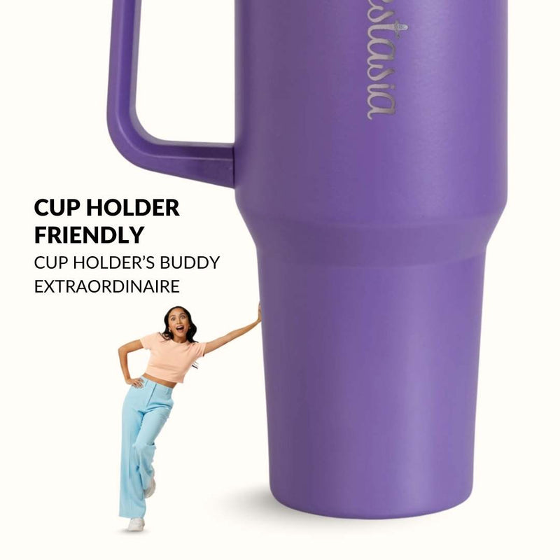 GripSip 40 Insulated Tumbler With Side Handle Viva Violet 1200ml