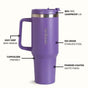 GripSip 40 Insulated Tumbler With Side Handle Viva Violet 1200ml