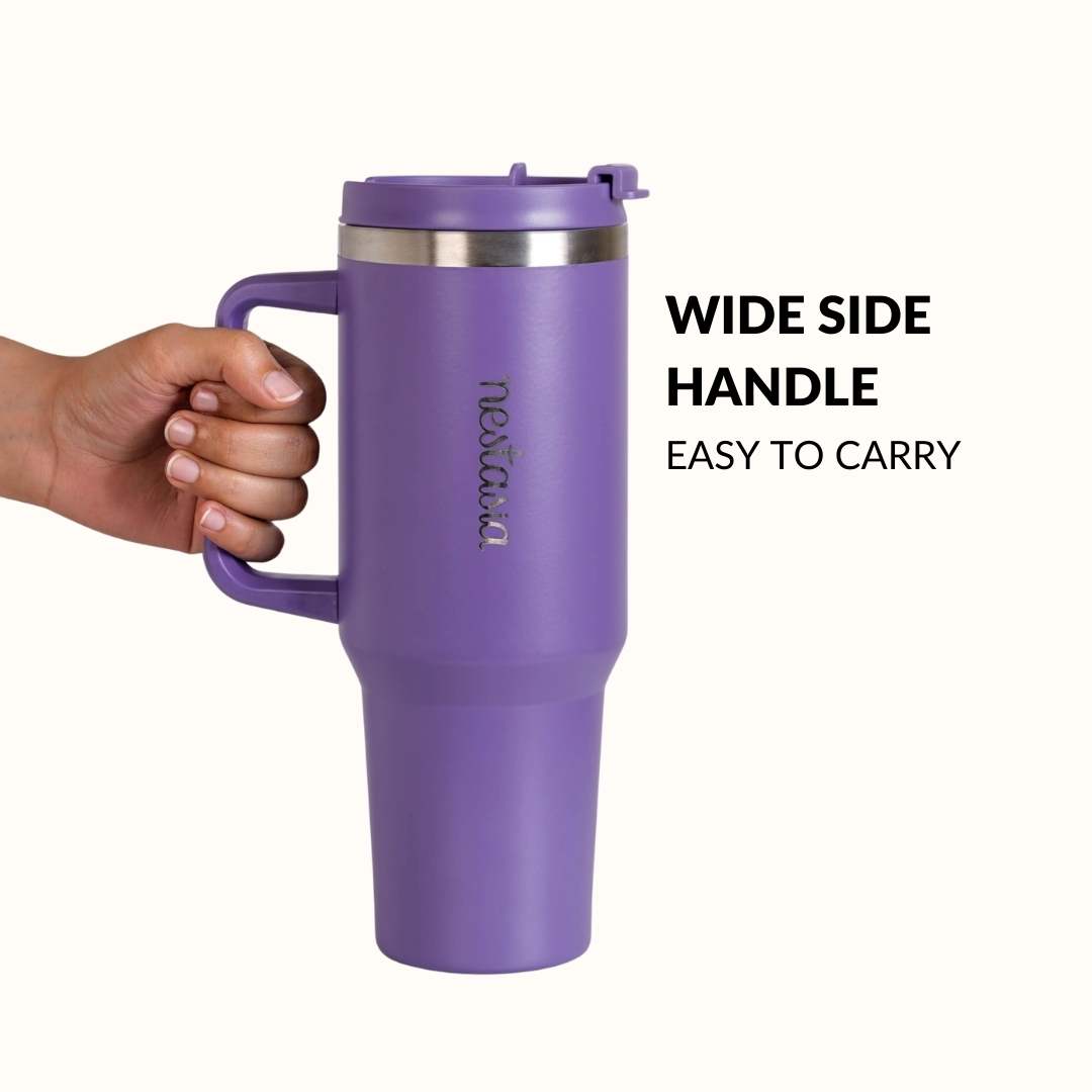 GripSip 40 Insulated Tumbler Bottle With Side Handle Viva Violet