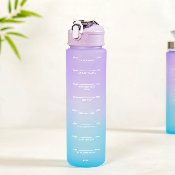 Gym Motivational Water Bottle Set Of 3 Lavender Blue