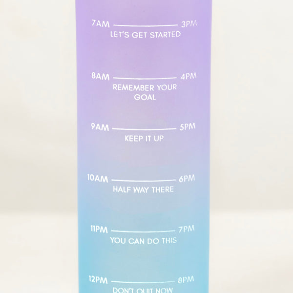 Gym Motivational Water Bottle Set Of 3 Lavender Blue