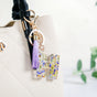 Heartfelt H Keychain With Pressed Flowers