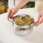 Steel Hammered Serving Handi With Glass Lid 1250ml