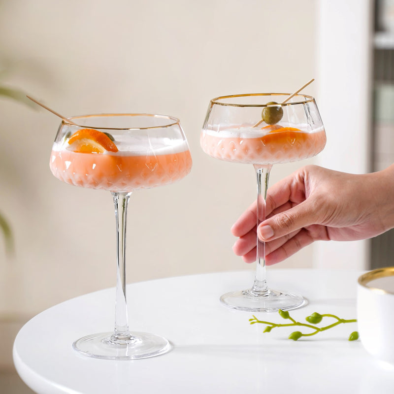 Crystal Gold Rim Cocktail Glass Set Of 2 320ml