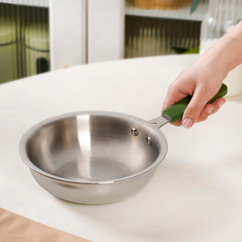 Pico Mini Triply Steel Fry Pan With Silicone Handle 900ml